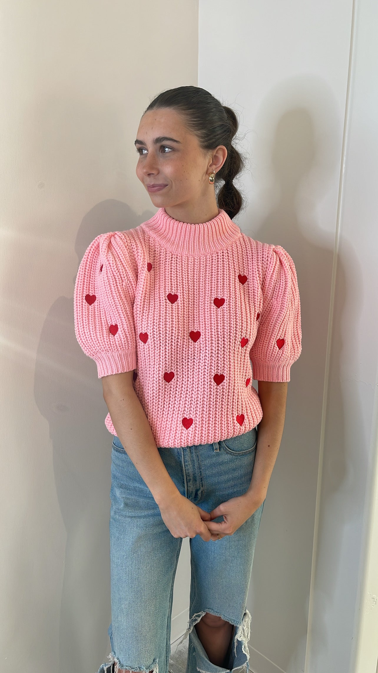 Pink/Red Heart Sweater