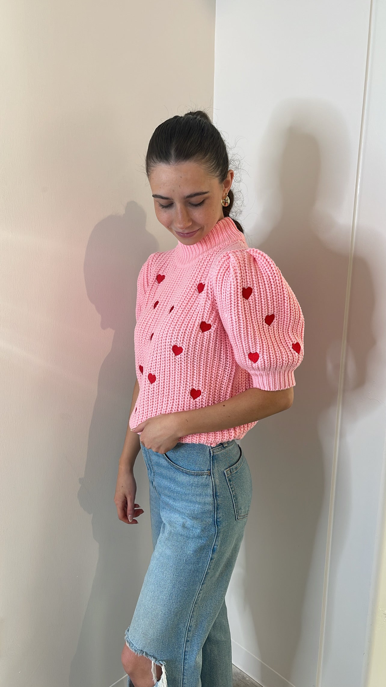 Pink/Red Heart Sweater