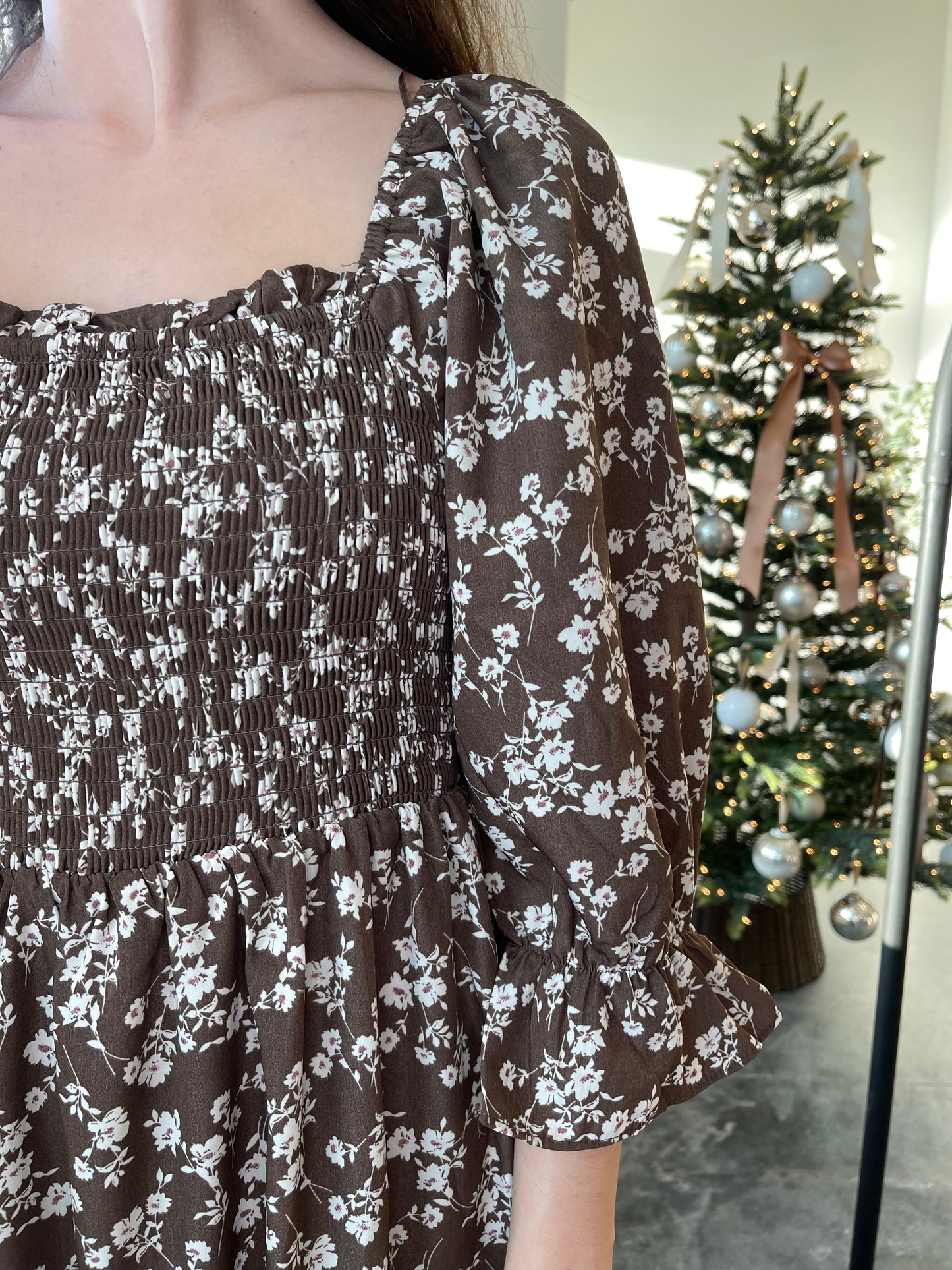 Brena Brown Floral Dress